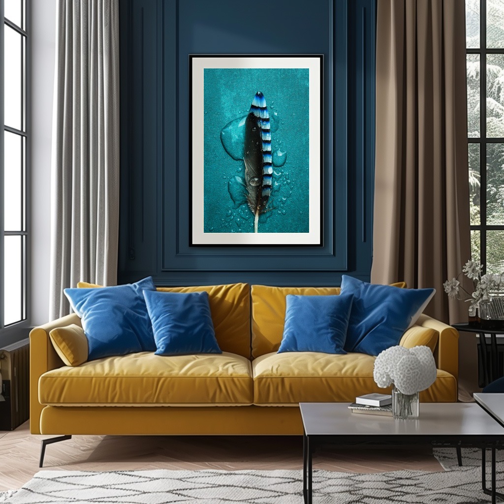 Poster: Blue Jay feather – Bild 2