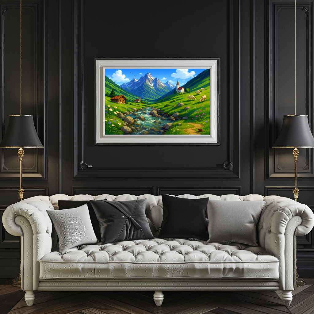 Poster: Bachlauf in den Alpen im Anime Stil – Bild 3