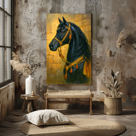 Poster: Schwarzes arabisches Pferd