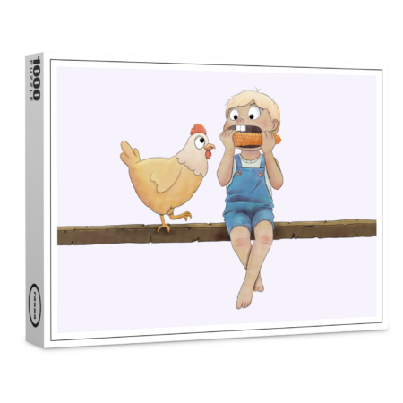 raxxa Premium-Puzzle: Junge mit Huhn
