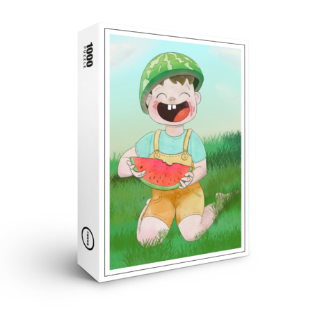 raxxa Premium-Puzzle: Glückliches Kind mit Wassermelone